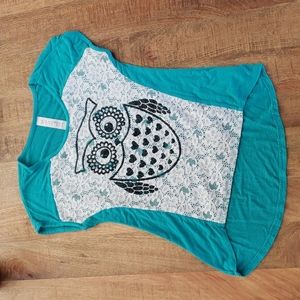 Girls Owl short sleeve shirt size M